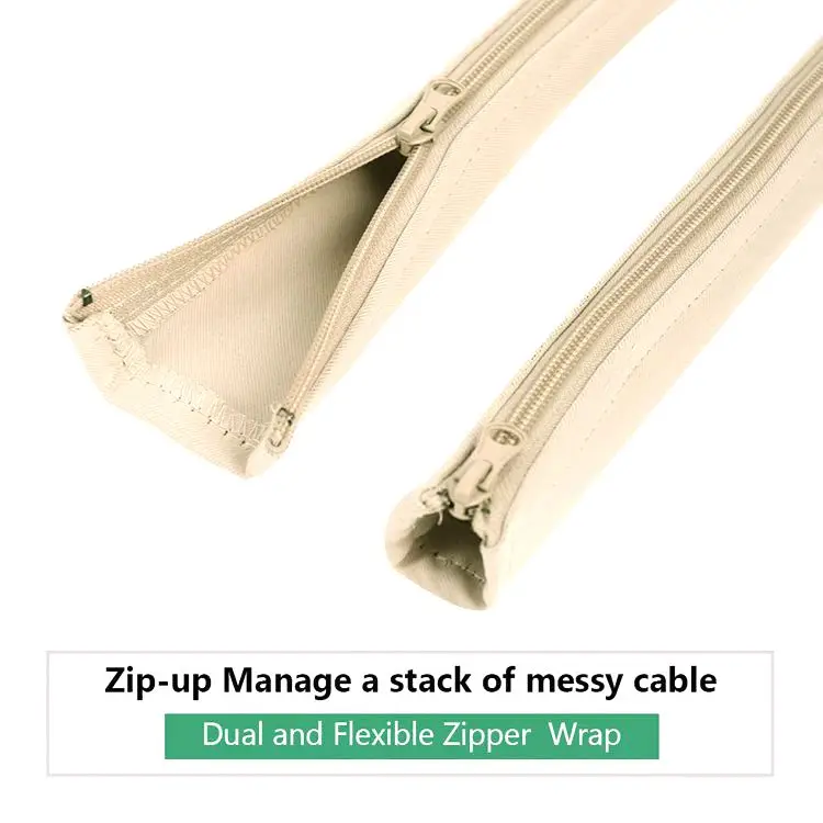 Black Flexible Zipper Wrap Cable Sleeve  Cable Cover  Wire  Cord Hider for Home & Office Organizer Concealer