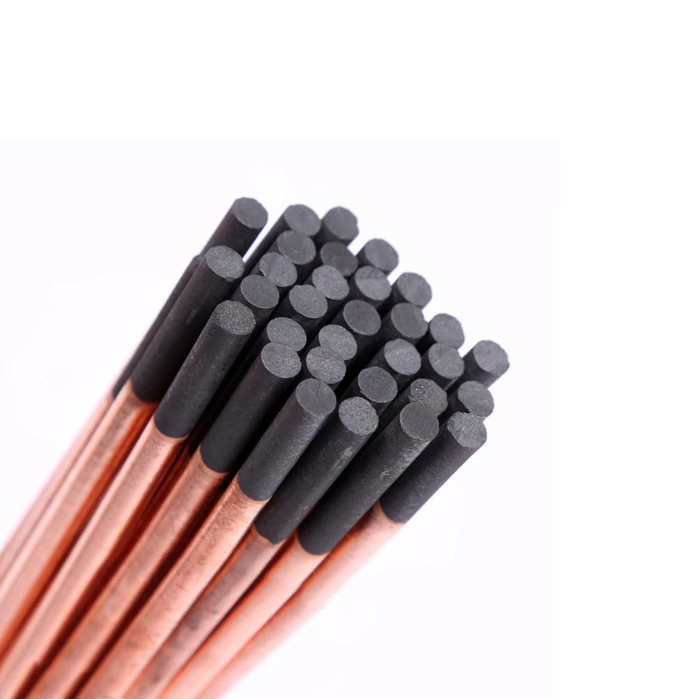 6mm/8mm/10mm/12mm Copper Coated Carbon Arc Air Gouging Carbon Graphite Electrode AC Copper Coated Tip Gouging Rod
