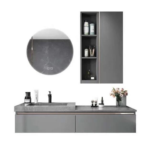HZ  Melamine Vanity bathroom cabinet  Modern Simple design High quality customized Vanity cabinet