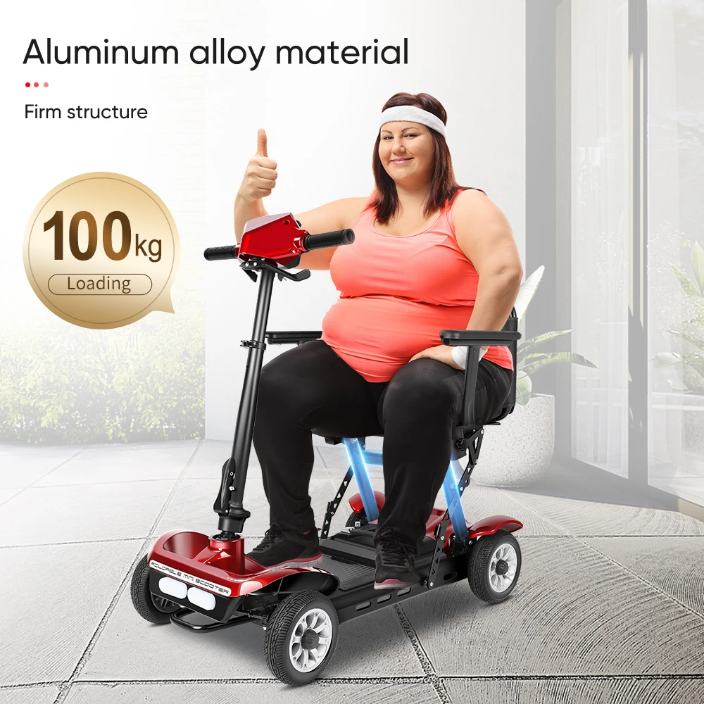 Cheap Price Portable Foldable Electric Mobility Scooters All Terrain Driving 4 Wheel Folding Mobility Scooter