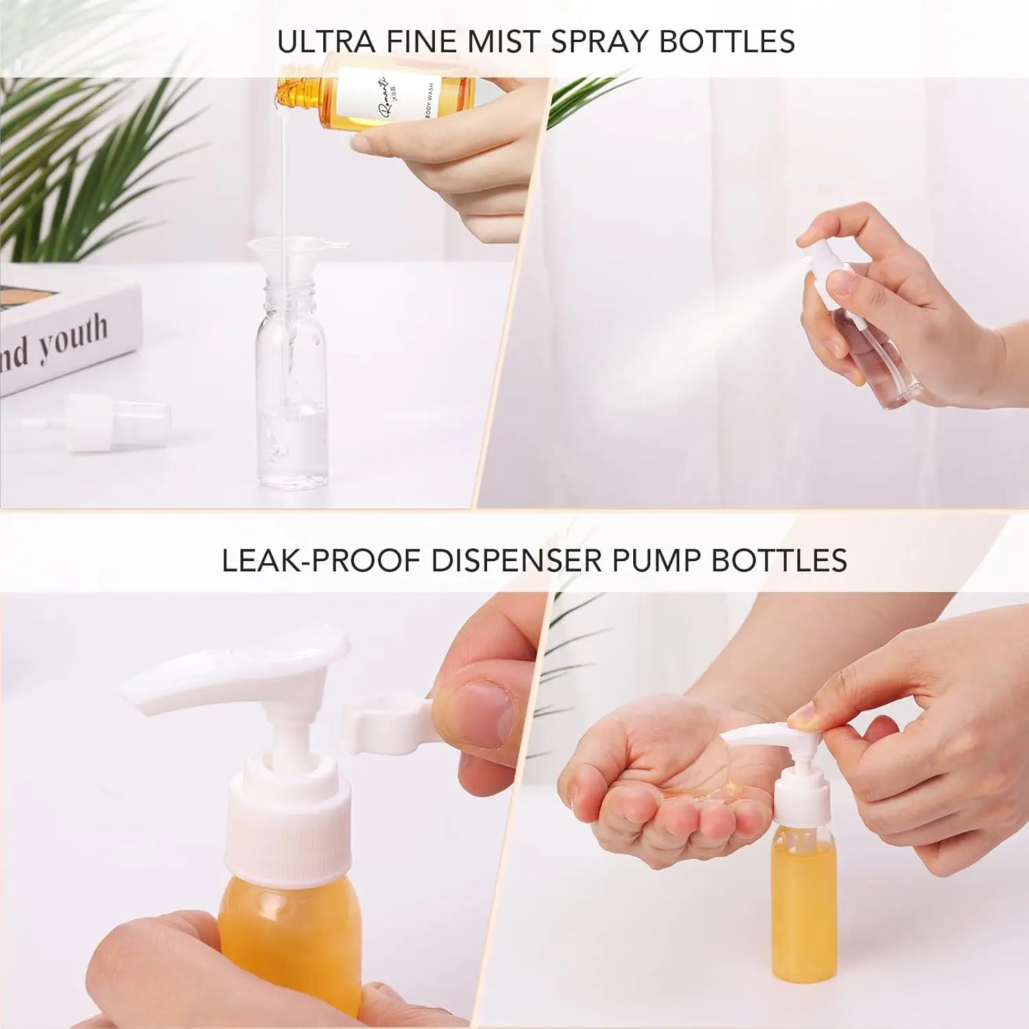 Leak Proof Silicone Travel Bottles Set, TSA Approved Containers for Toiletries Travel Size Accessories Toiletry Bag BPA Free
