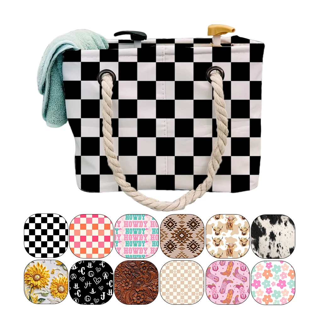 Customization Foldable Shower Storage Basket Portable Toiletry Storage Bag For Bathroom, Outdoor Swimming