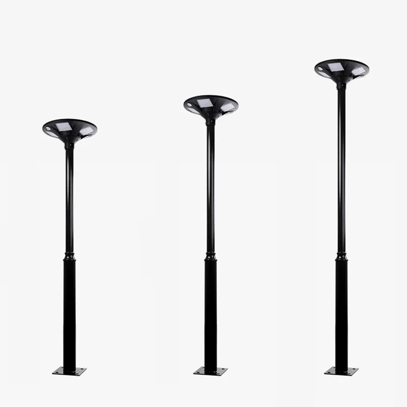 12v 40w 50w 60w 80w plate round outdoor bright led smart solar street light all in one in built solar panels for garden