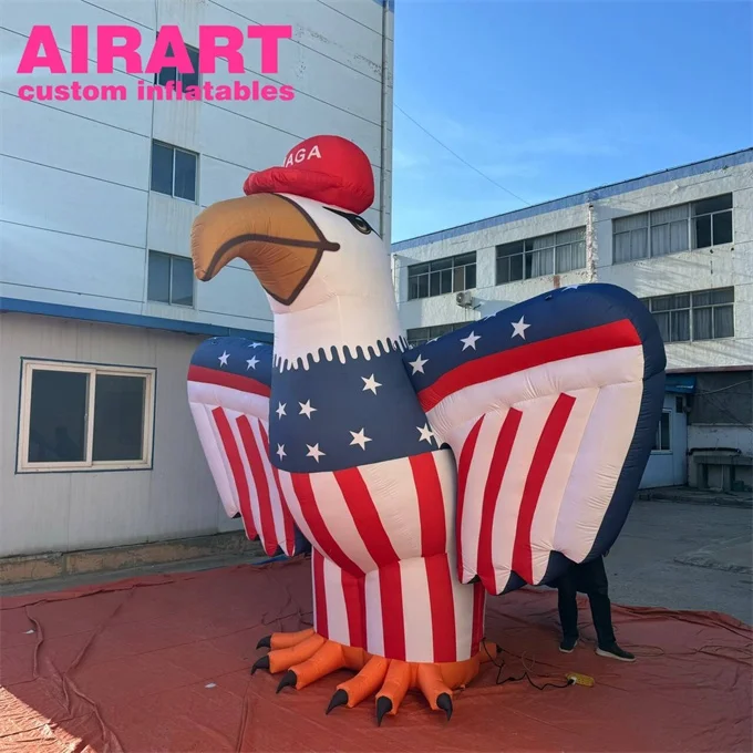 Promotion Giant inflatable eagle, animal model inflatable eagle with hat