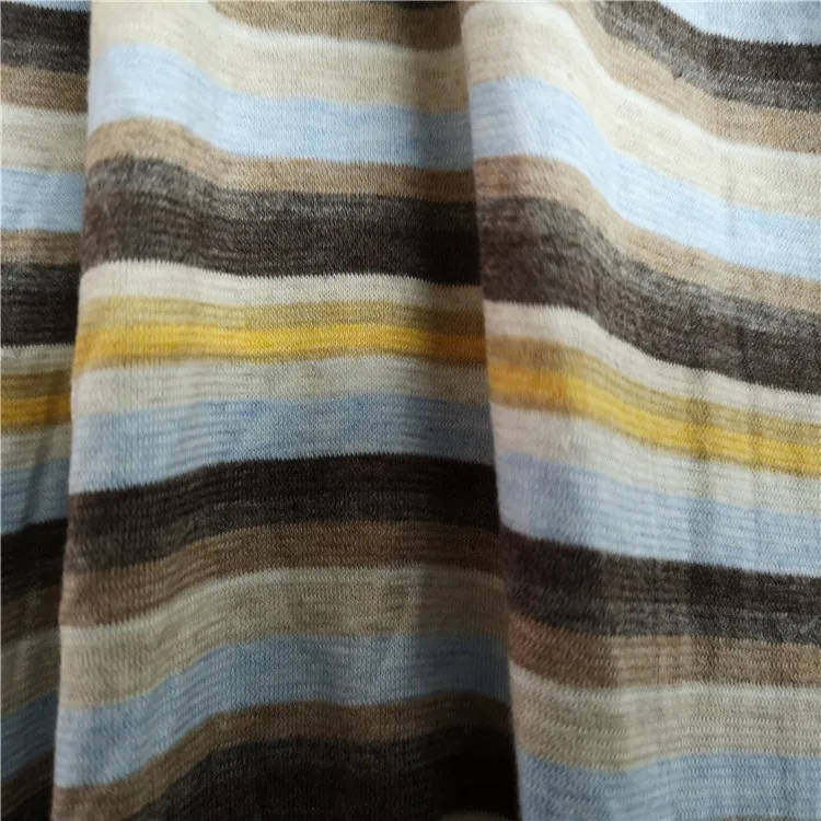 Эластичная бамбуковая полосатая трикотажная ткань