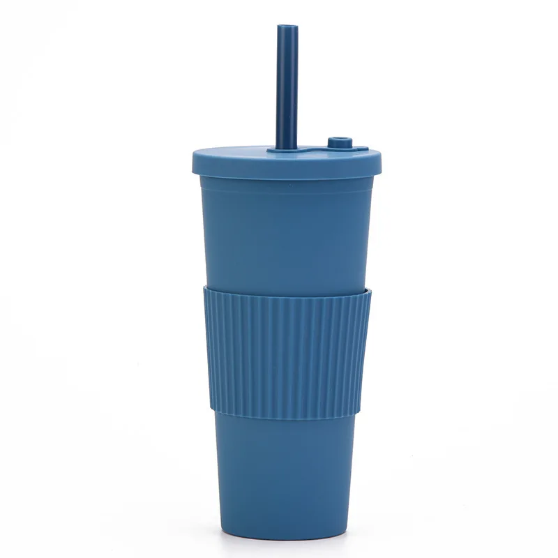 Flypeak Amazon Top Seller 700ml Wholesale Double Layer Tumbler Water Bottles Cup Custom Reusable Plastic Tumbler With Lid