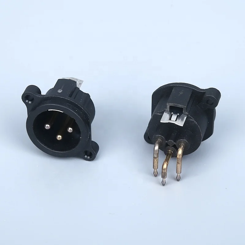  Аудио разъём XLR угловой контактный 3 проводник панель для монтажа на шасси разъем