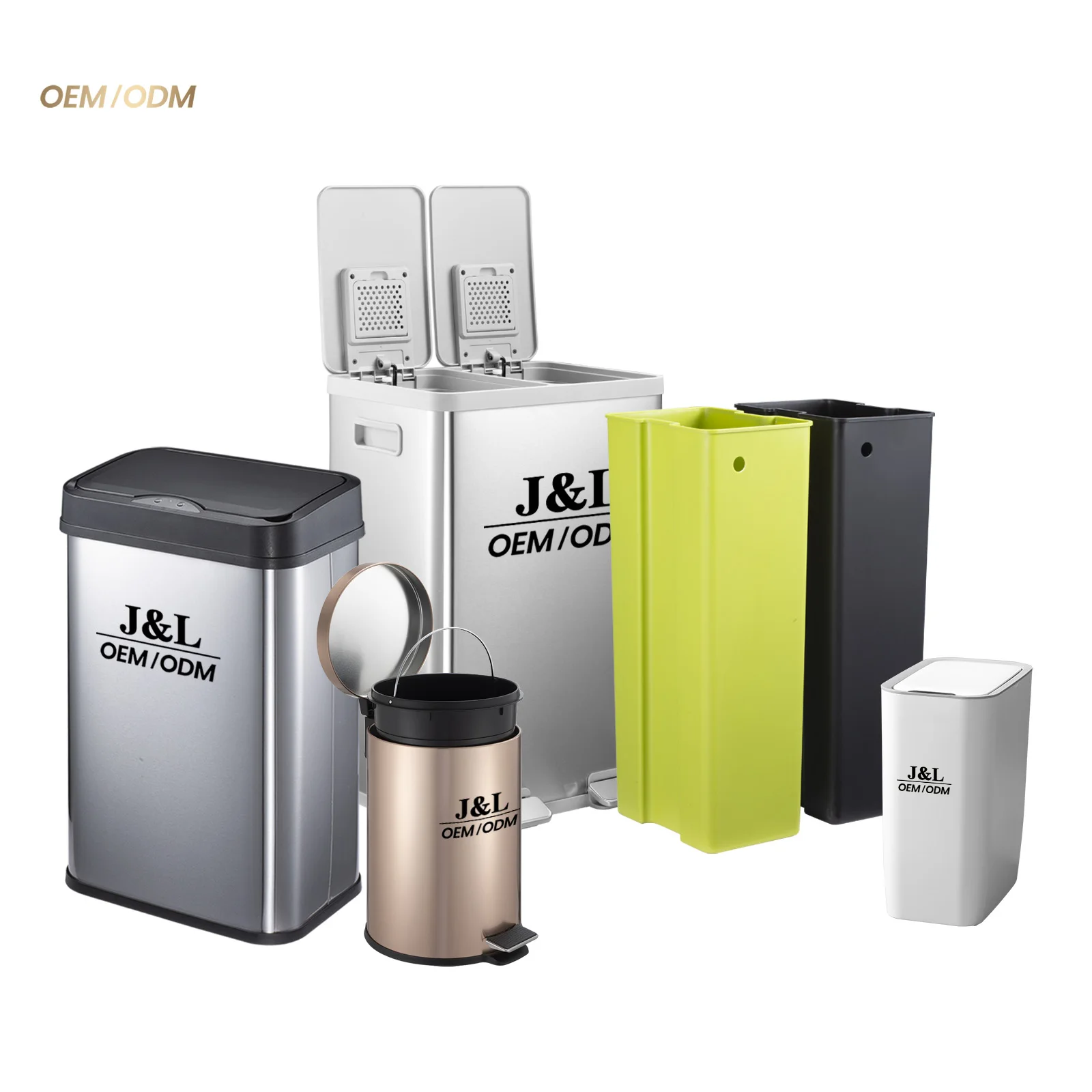 J&L OEM Factory Sell Automatic Trash Can with White Bag Hassle-Free Design for Hands-Free Waste Disposal and Easy Maintenance