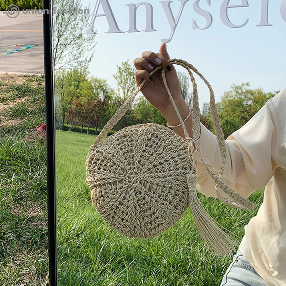 
Fashion Summer Kids Women Popular Vintage Straw Crochet Beach Crossbody Bag Handbags 