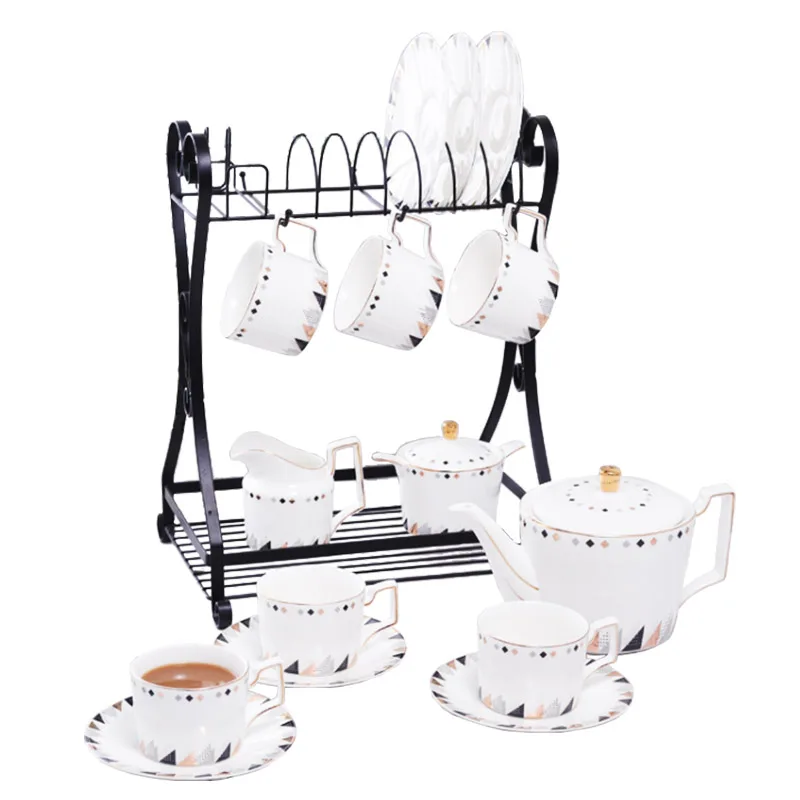 
Легкий роскошный кофейный набор, керамическая кофейная чашка, набор блюдце 