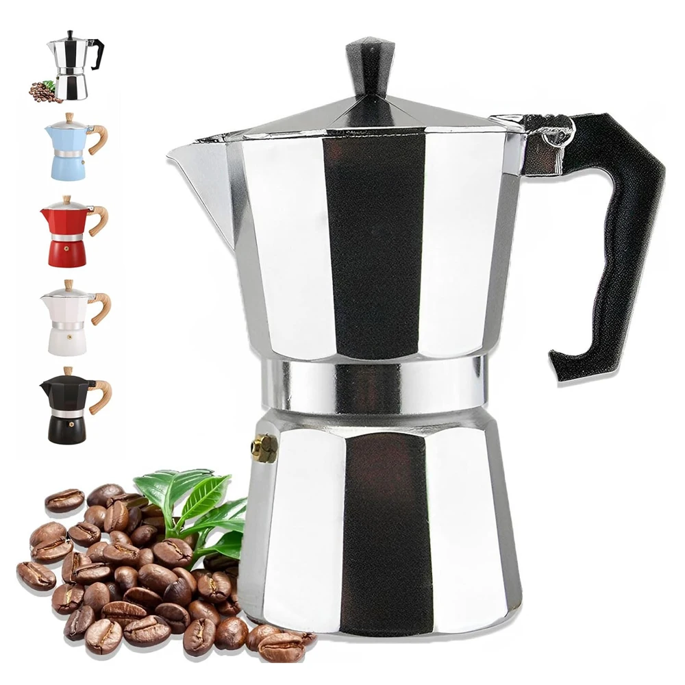 Moka Coffee Pot Aluminum Stovetop Espresso Maker New Italian Design Style High Quality Customized Personalized Custom