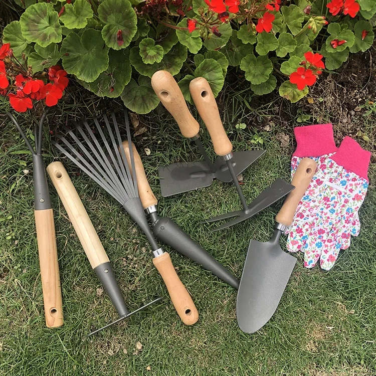 one99 wooden garden tools set custom hand tools 7pcs powder coating ideal gardening set tools