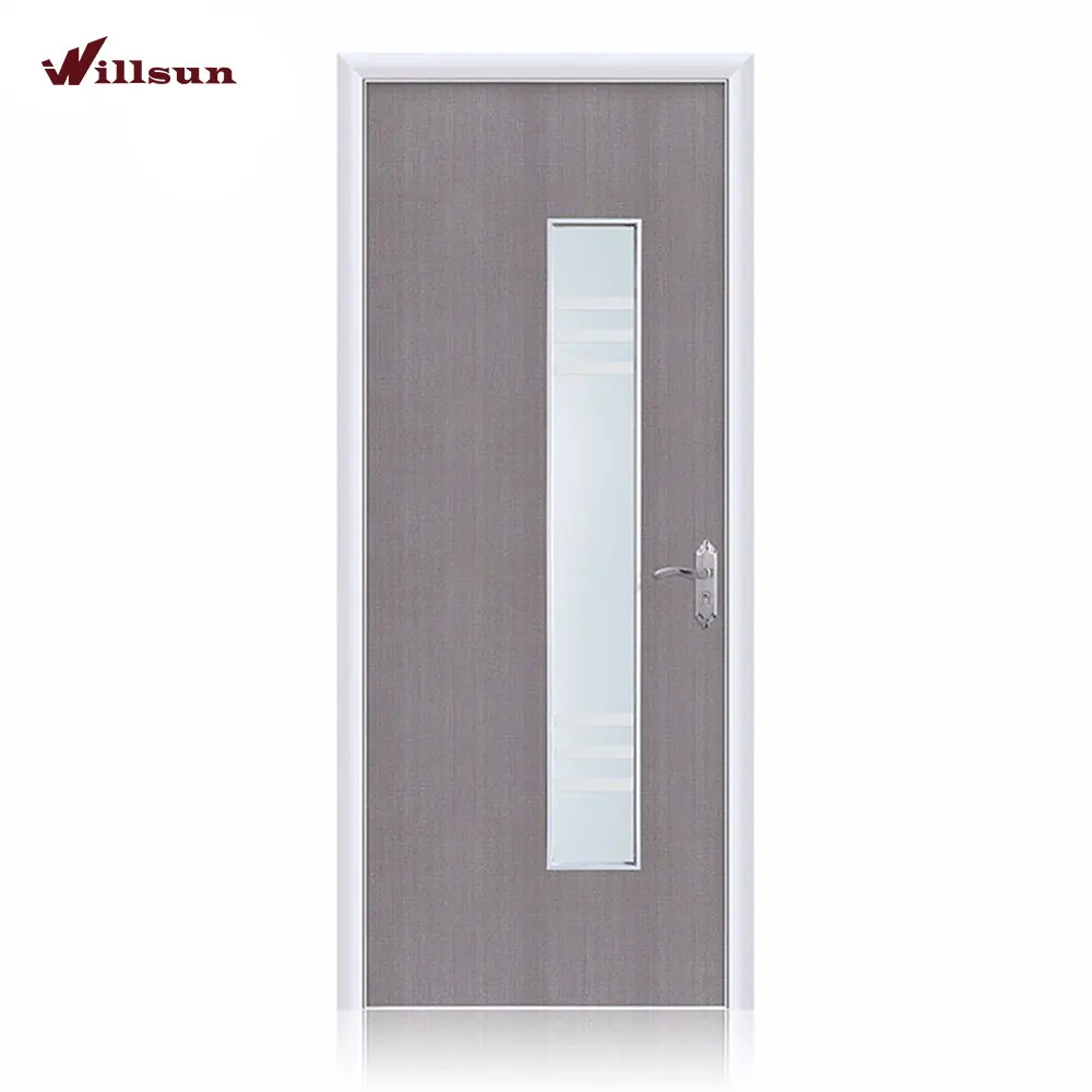 interior glass wood double door Commercial melamine and glass inserts conference room door for office