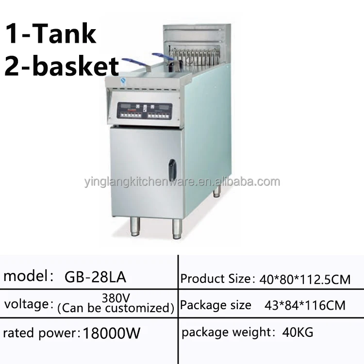 Professional Potato Chips Frying Machine With Cabinet 28L Electric Fryer Chicken Machine Free Standing Deep Fryer