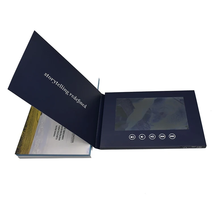 Custom 4.3 5 7 10 Inch Lcd Screen Video Brochure Catalog For Greeting Gift Invitation Business Card Marketing