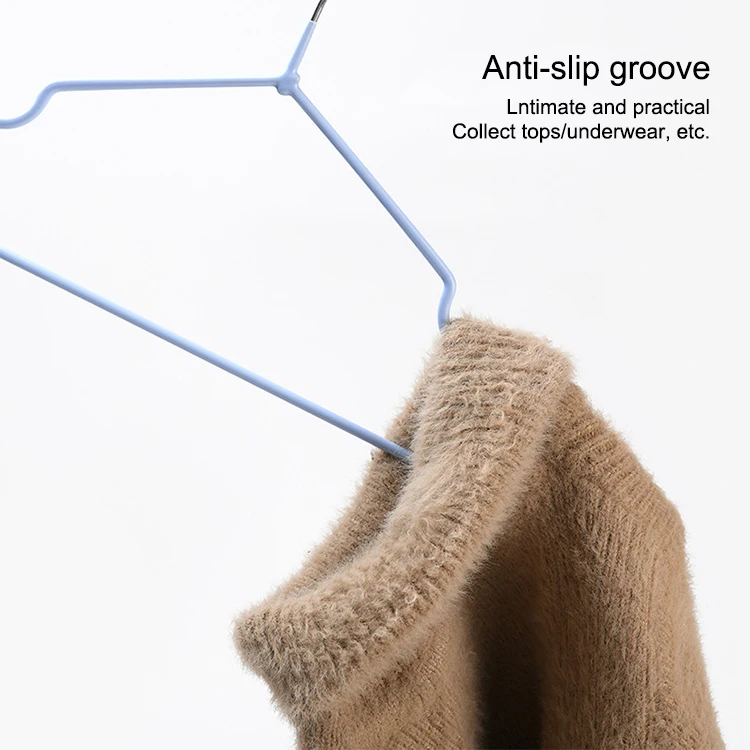 wholesale hotel kids coat boutique colored mental clothes hanger with plastic wrapping non slip wire hanger