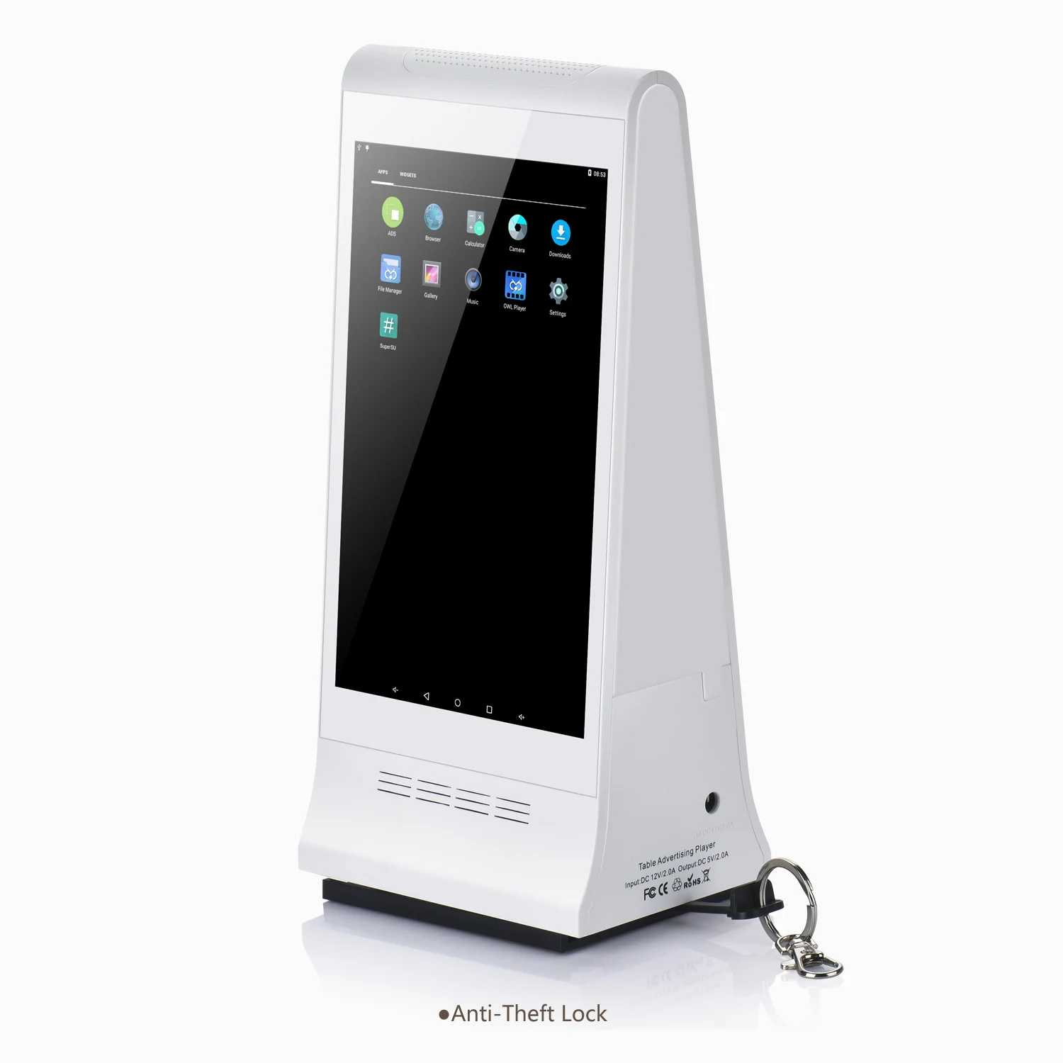 restaurant digital wifi android desktop table menu stand cell phone advertising charging station power bank ad player