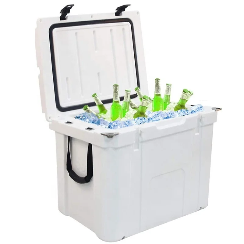 Plastic rotomolded outdoor camping beer 55L hard cooler lunch box with wheels