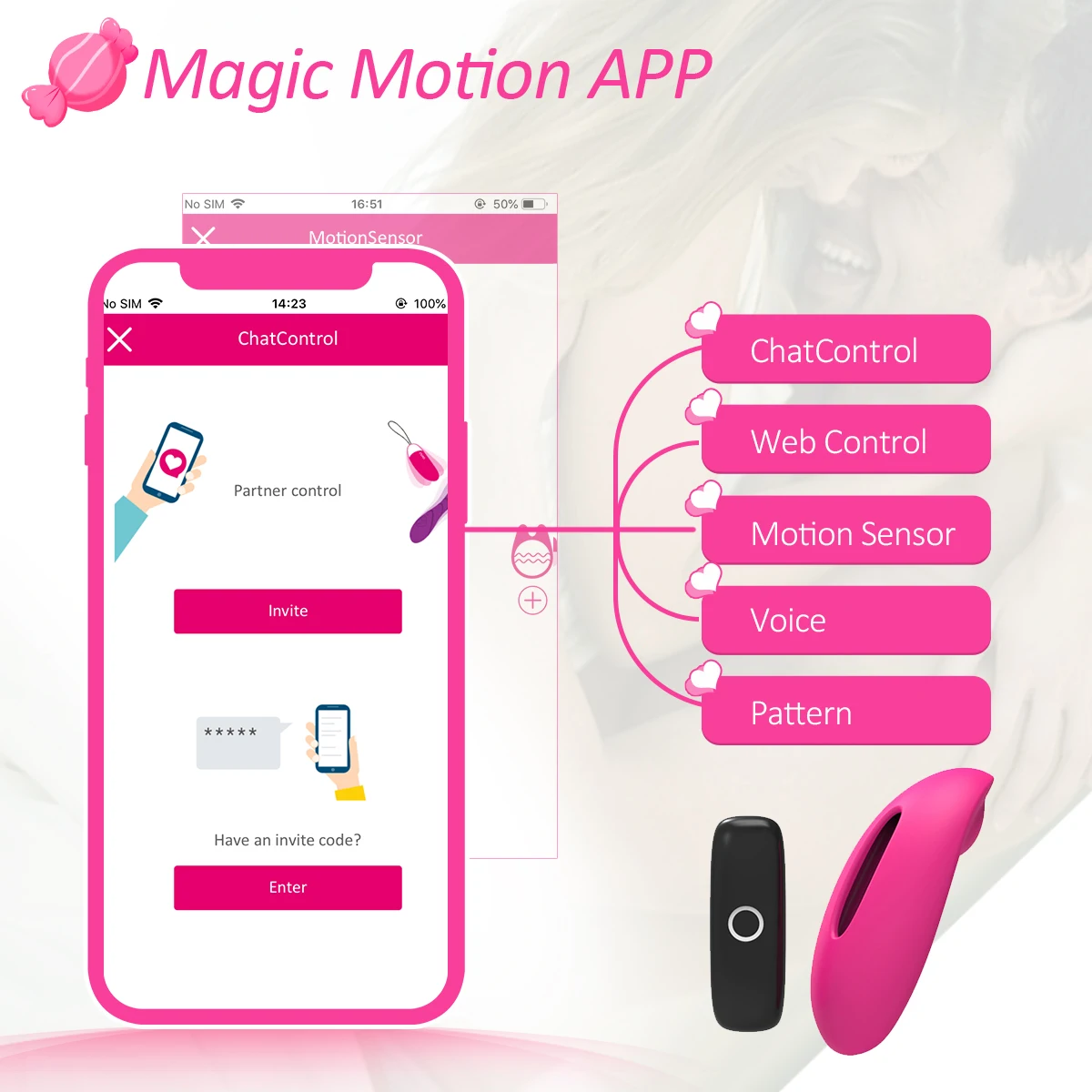 Magic Motion female clit vibrator can be used with APP or without APP powerful mortar wearable