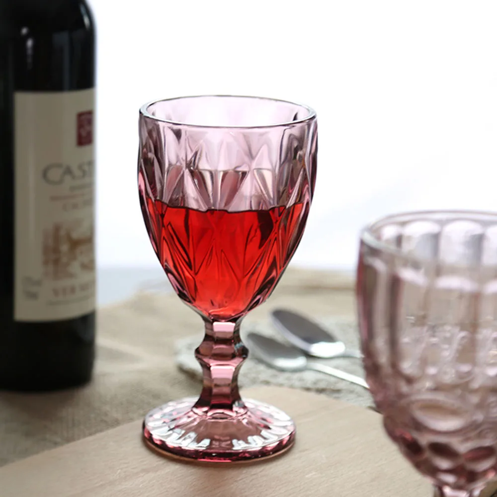 Wholesale Old Fashion Goblet Thick Wine Glass Tazas Wedding Reusable Champagne Wine Glass Cup