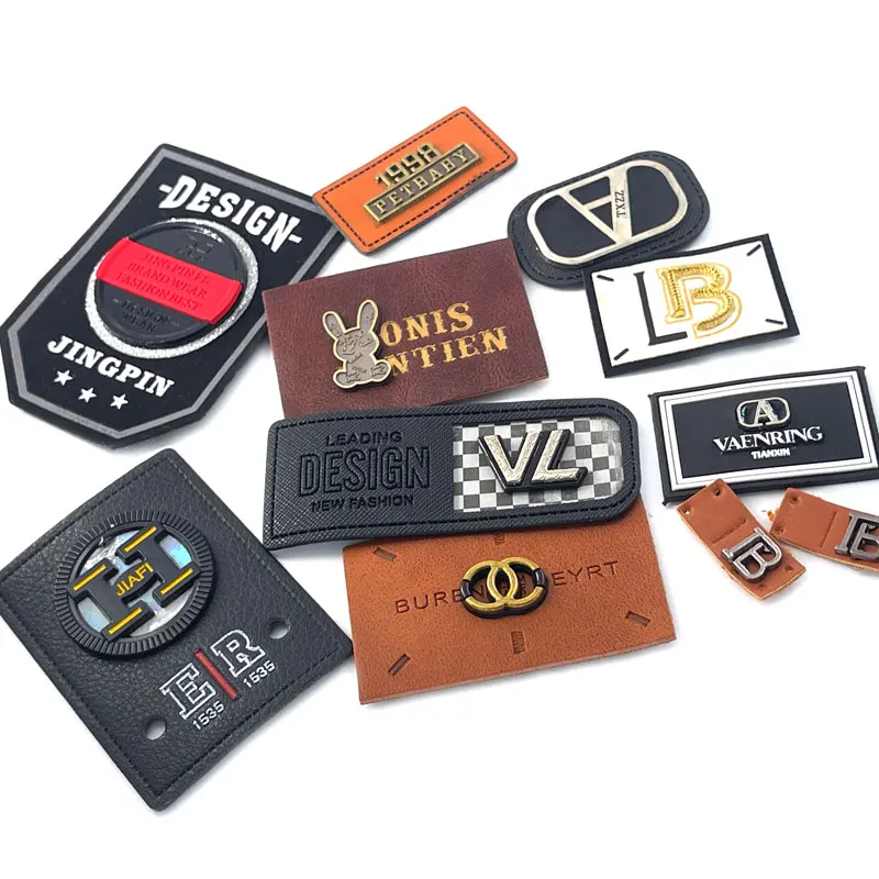 Custom Jeans Copper Pu Imitation Navy Suede Blue 2inch Hat Tag Label Leather Patch For Pet Sofa