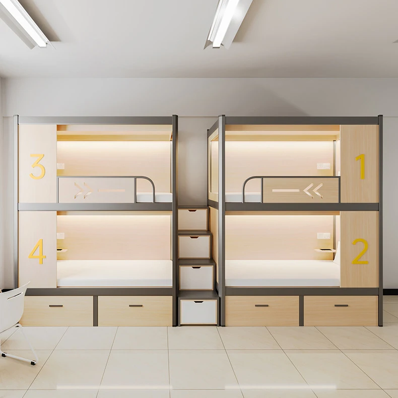 Metal Wood Frame Bunk Beds  Sleep Pods with Stairs and Storage and Durable & Stylish Designs