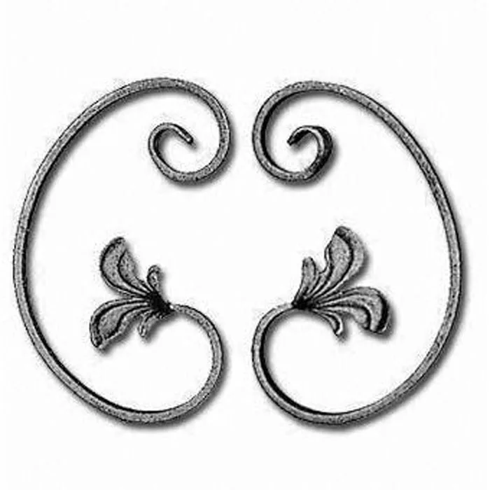 Wrought Iron Scroll Parts Hot Forged Components Elements for Gate Fence Staircase