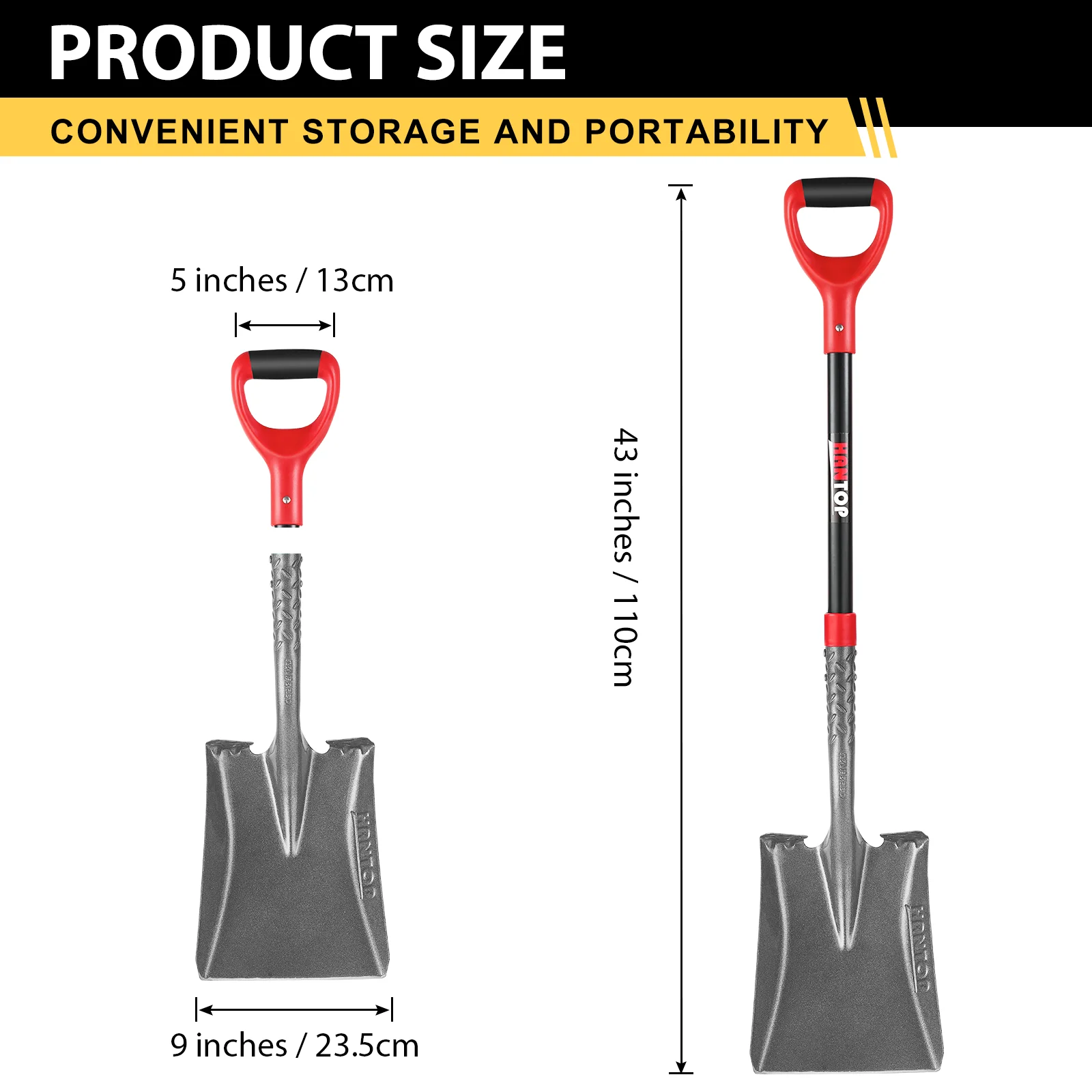 Hantop high quality construction shovel  landscape garden shovel spade with fiberglass handle