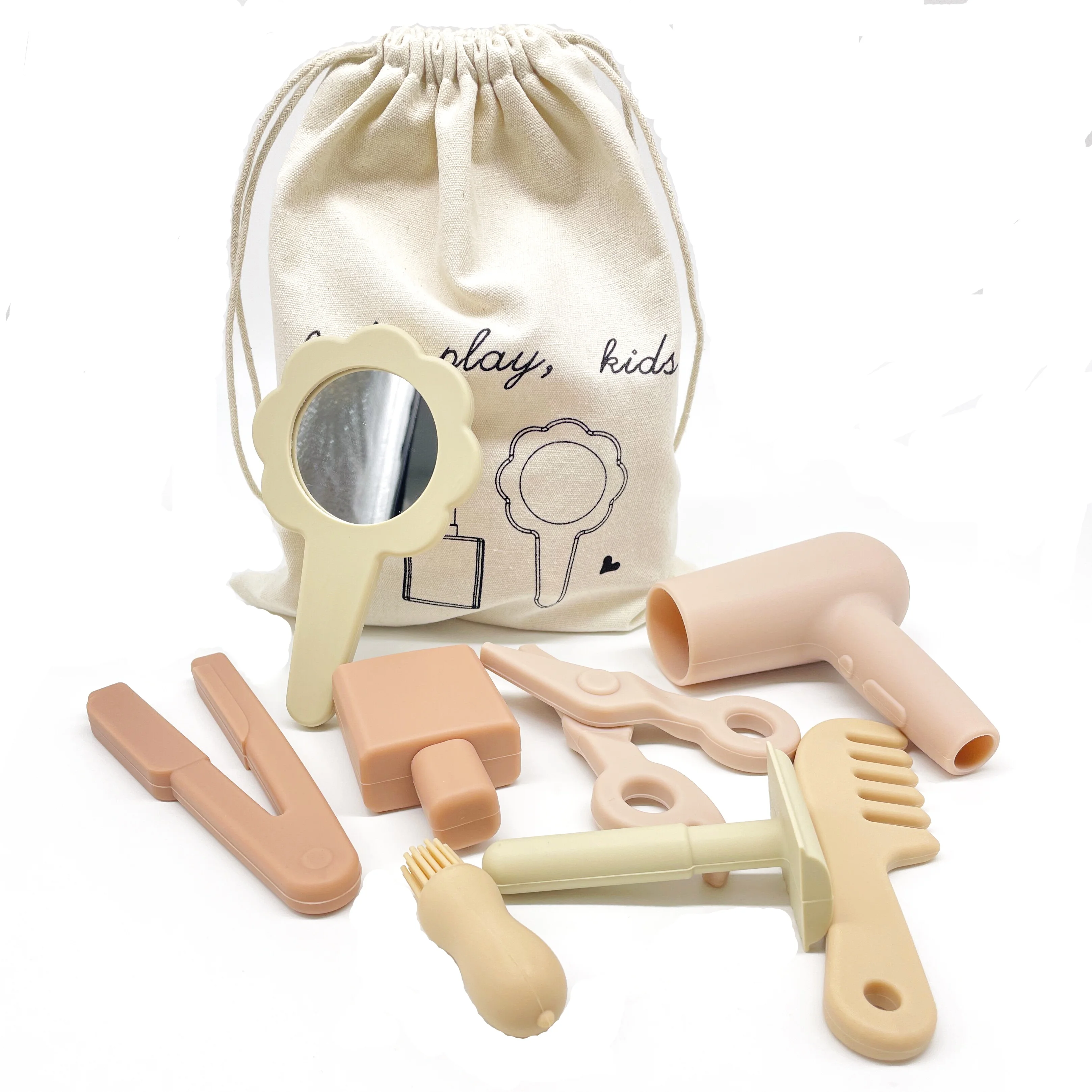 Набор игрушек для парикмахерских маленьких девочек с игрушечным феном модный силиконовый игровой набор детей