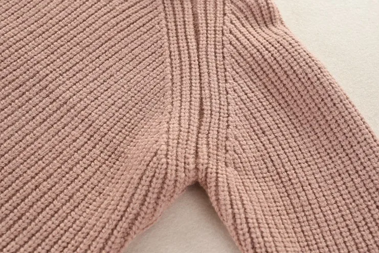 Hot Sale solid color girls spring autumn clothes knit cotton pullover sweater for kids