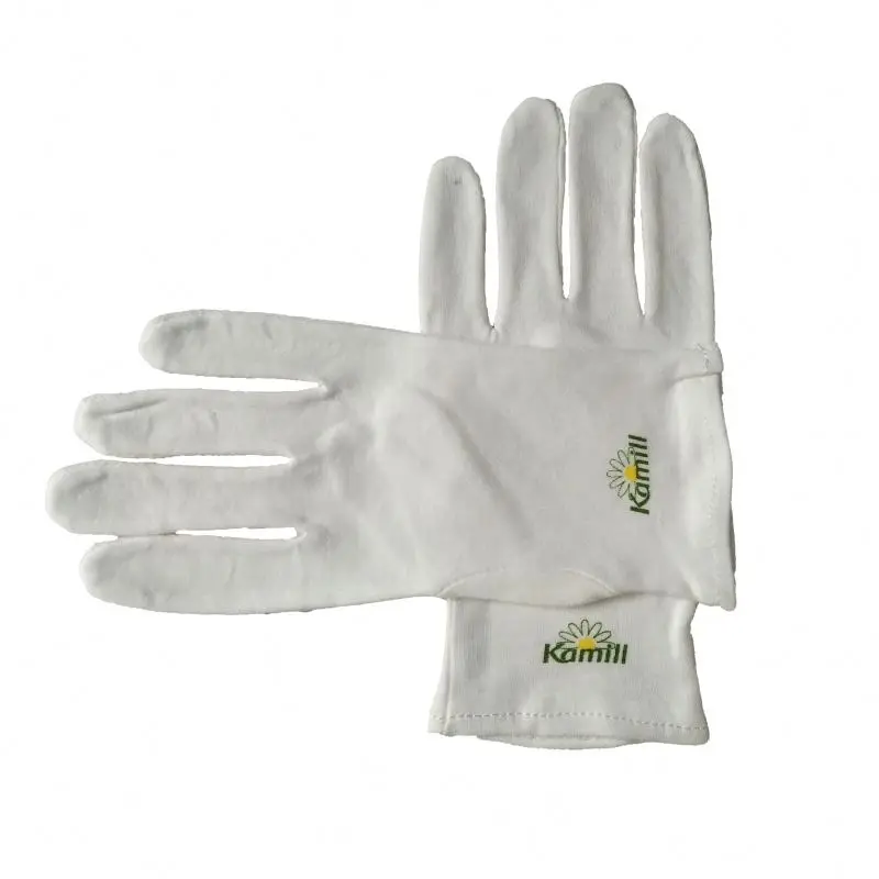 Custom Logo Printed Luxury Black Silk Inner Cotton Jewelry Gloves