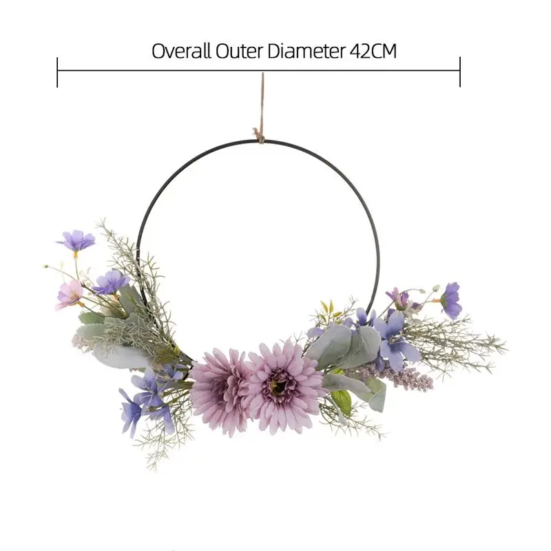 Artificial Flower Wreath Gerbera Leaves Daisy Flower Artificial Flower Garland For Home Garden Wedding Decoration