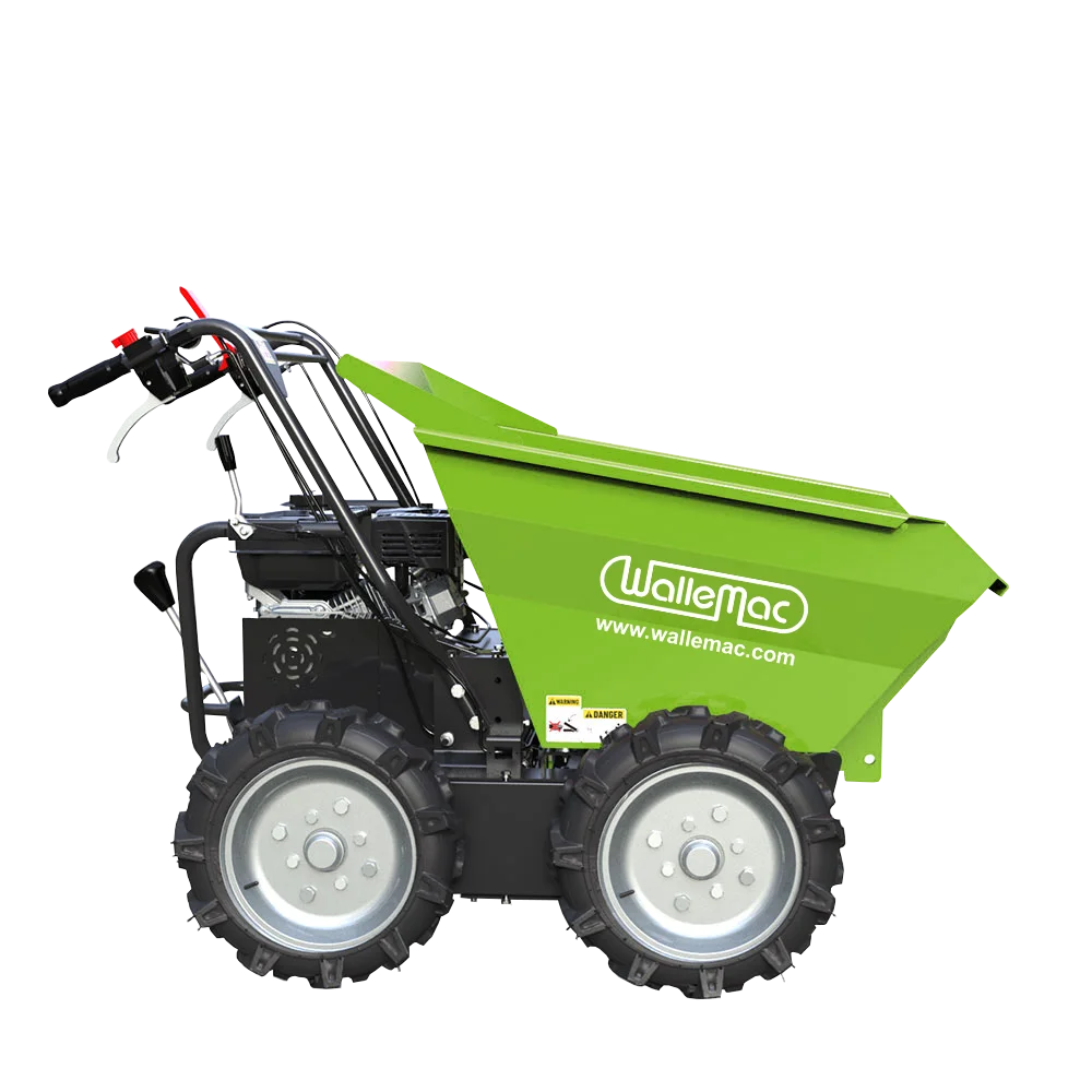 Wallemac WD30W Powered Wheelbarrow 660lbs Loading Capacity 212cc 5.5HP Gasoline Engine EPA recoil start Motorized Utility Dumper