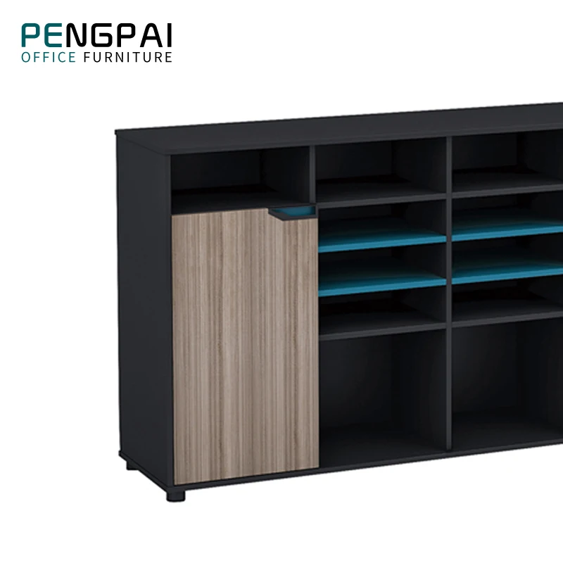 Pengpai custom design wooden rectangle office storage cabinet with door