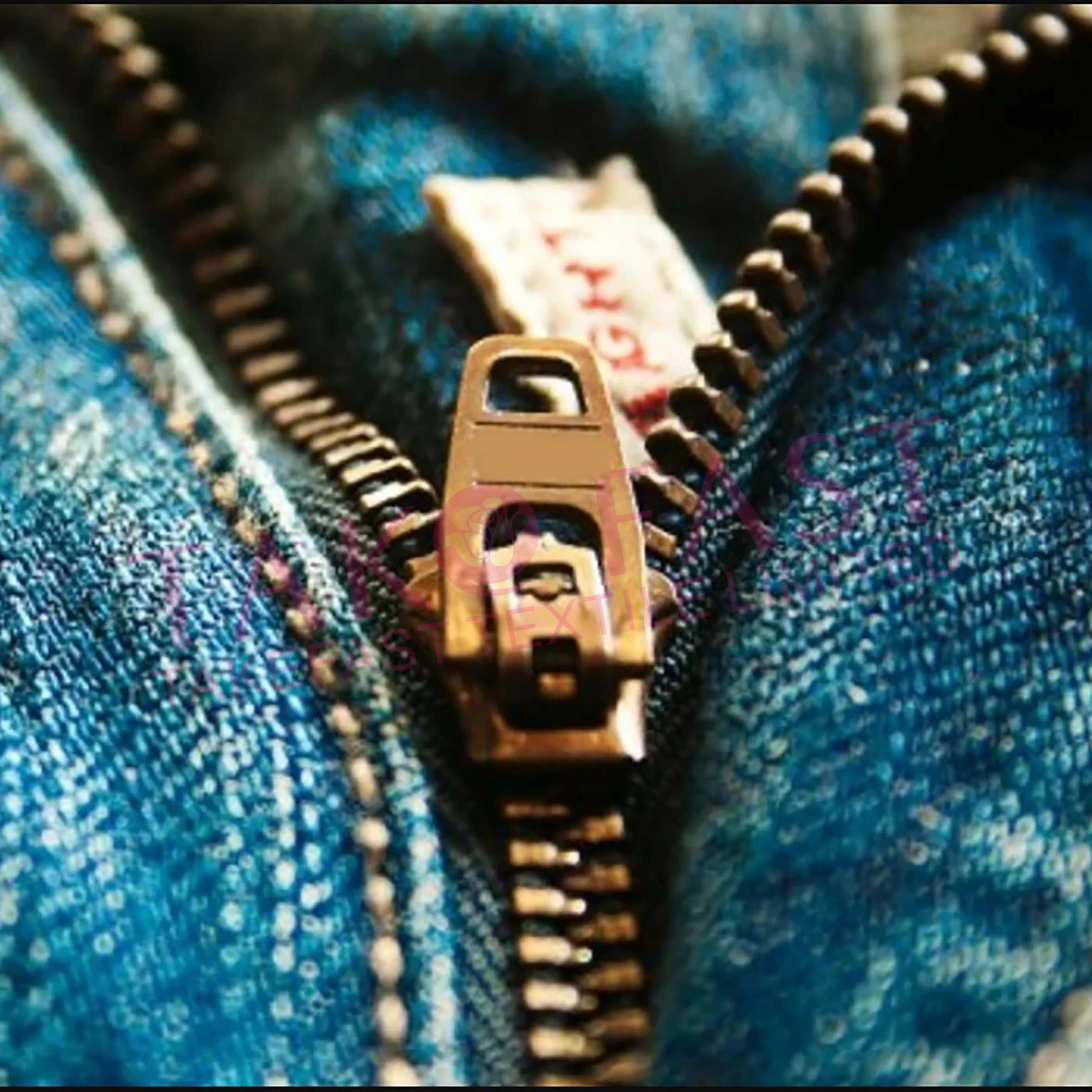 Wholesales Manufacture 3# 4# Zipper SAB Hot Sale Black/White Metal  Gold Brass Metal Zipper for Jeans Garments Pants Jeans Bag