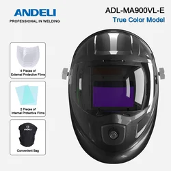 ANDELI Auto Darkening Welding Helmet ADL-MA900VL-E Adjustable MIG TIG MMA CUT Welding Mask with LED Light for Welding Machine