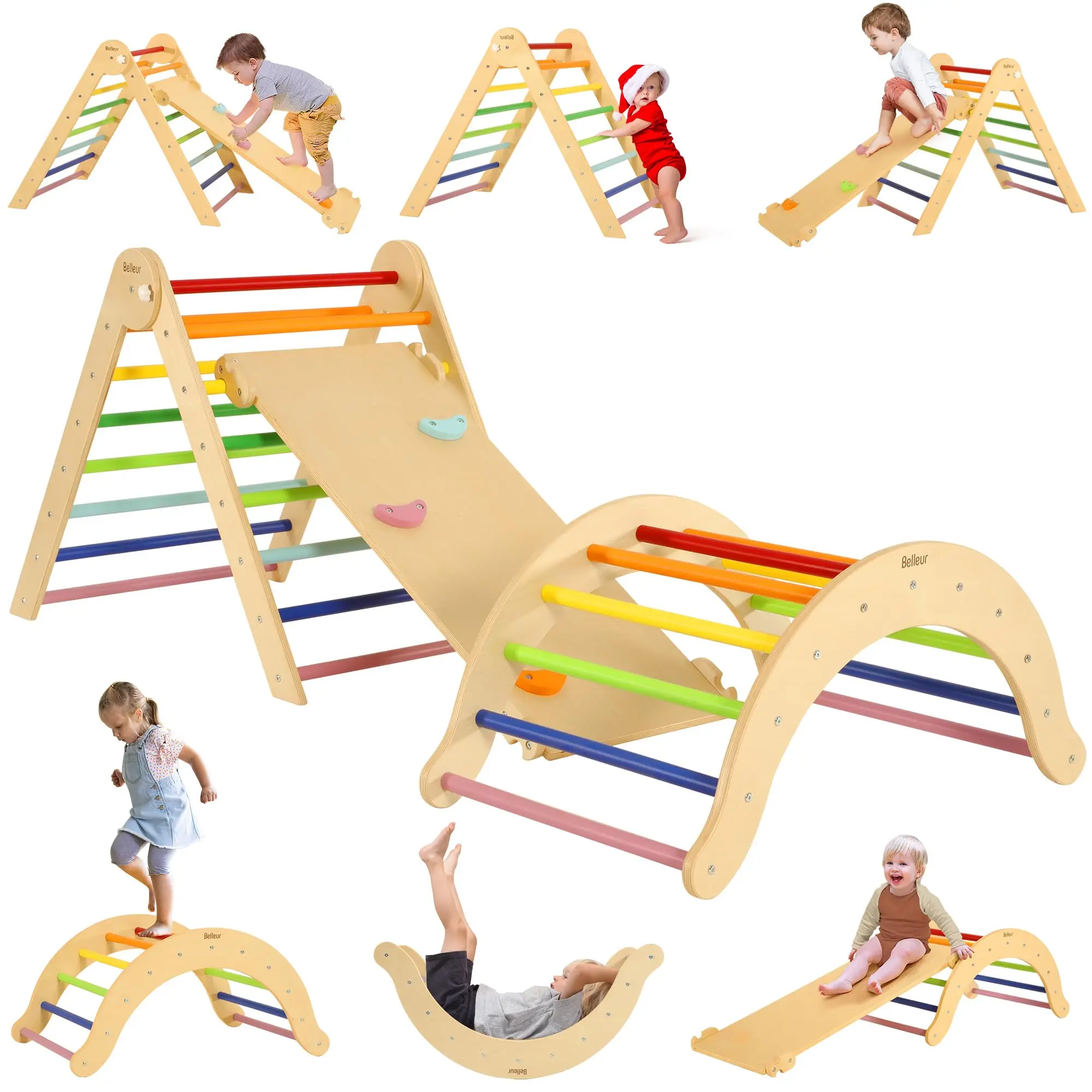 kindergarten indoor toys Climbing frame educational wooden climbing play set montessori pikler Wood Gym for Children kid
