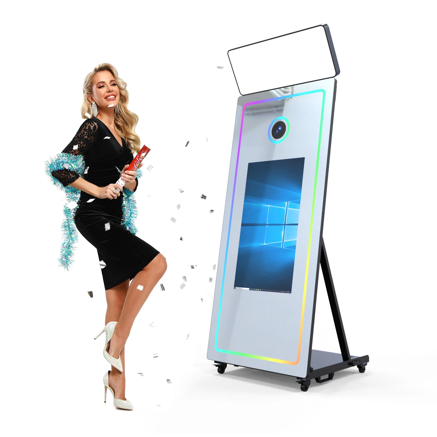 Hot Sale 65 Inch Magic Mirror Photo Booth Selfie Photo Booth With Camera Printer Software Selfie For Party And Event