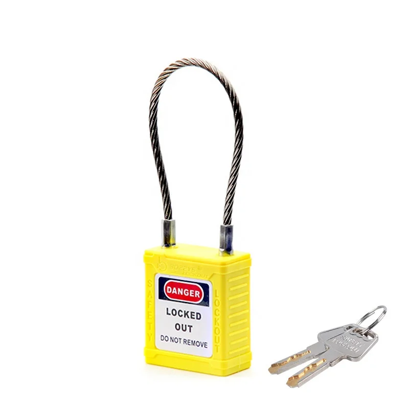  OEM manufacturer Keyed Alike loto cable Padlock with 150mm Wire Shackle for Industrial