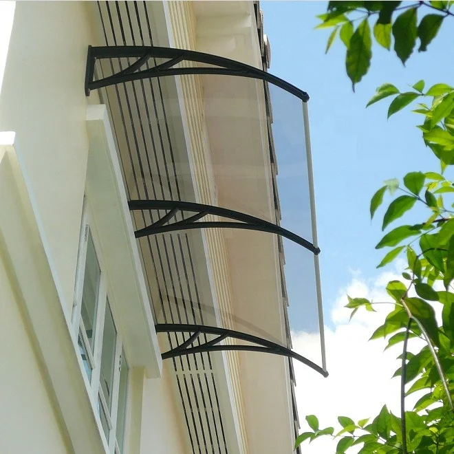 
DIY Outdoor Window Awnings Clear Solid Polycarbonate Roof Sheet Canopy Awning 