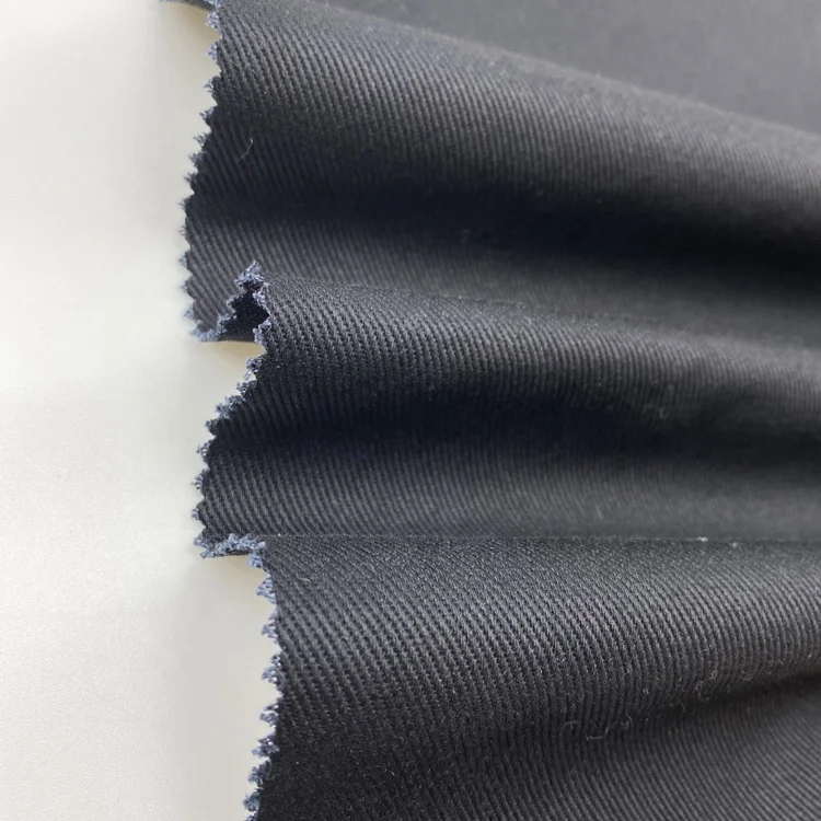 350gsm High quality Woven plain dyed  White Black 100% Cotton Twill Fabric For  Men Chino Pants