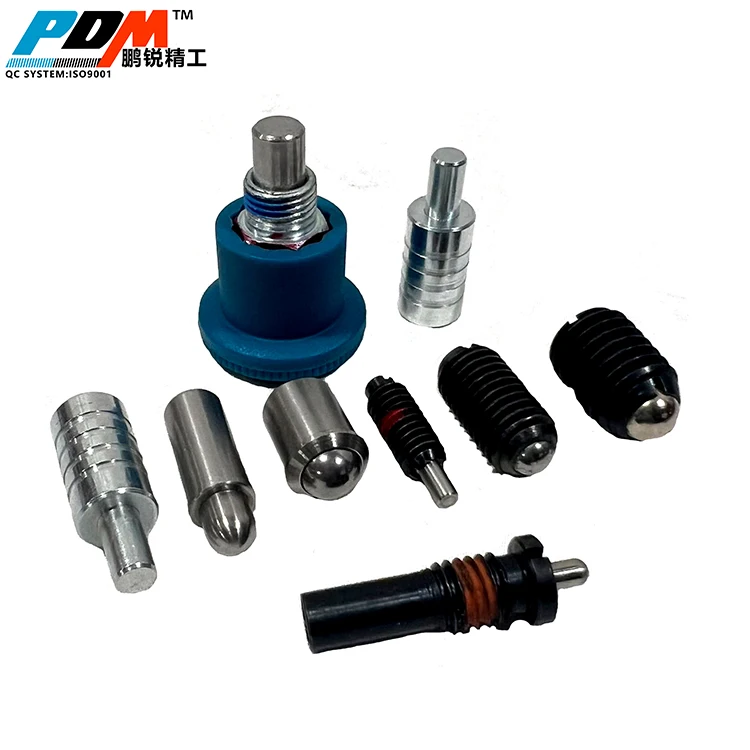 Smooth plastic body stainless steel press fit hex spring loaded threaded indexing ball plunger