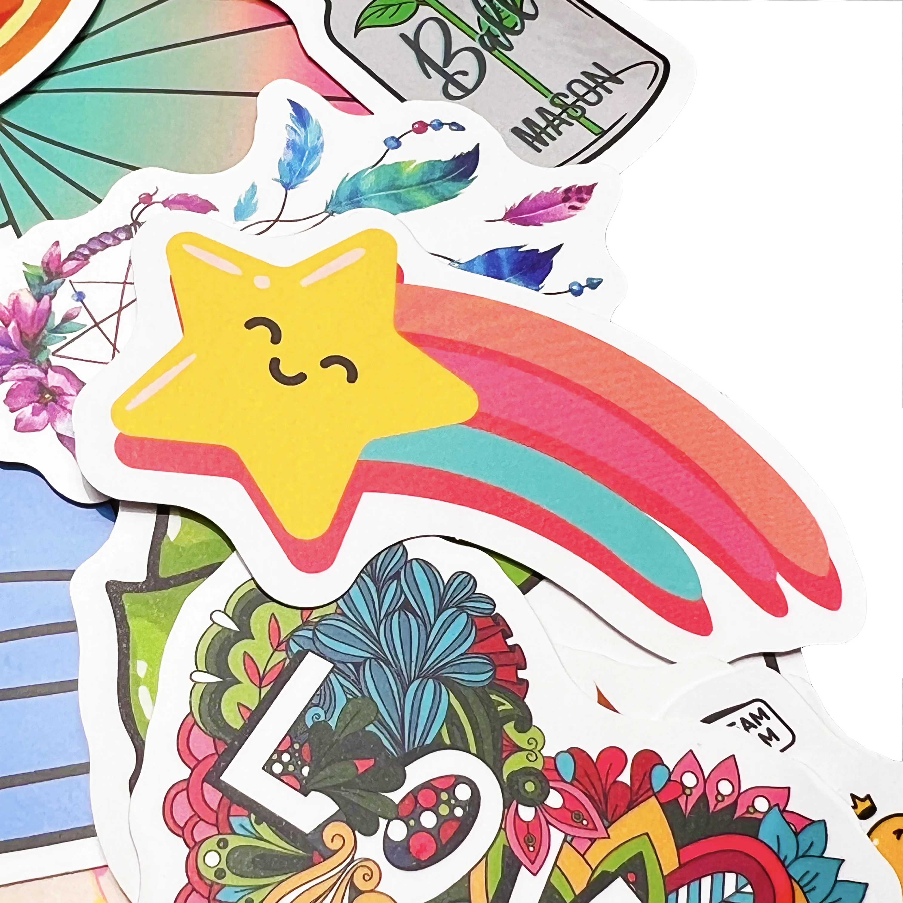 Company design labels cartoon waterproof sticker logo Adhesive label printing holographic vinyl custom die cut sticker