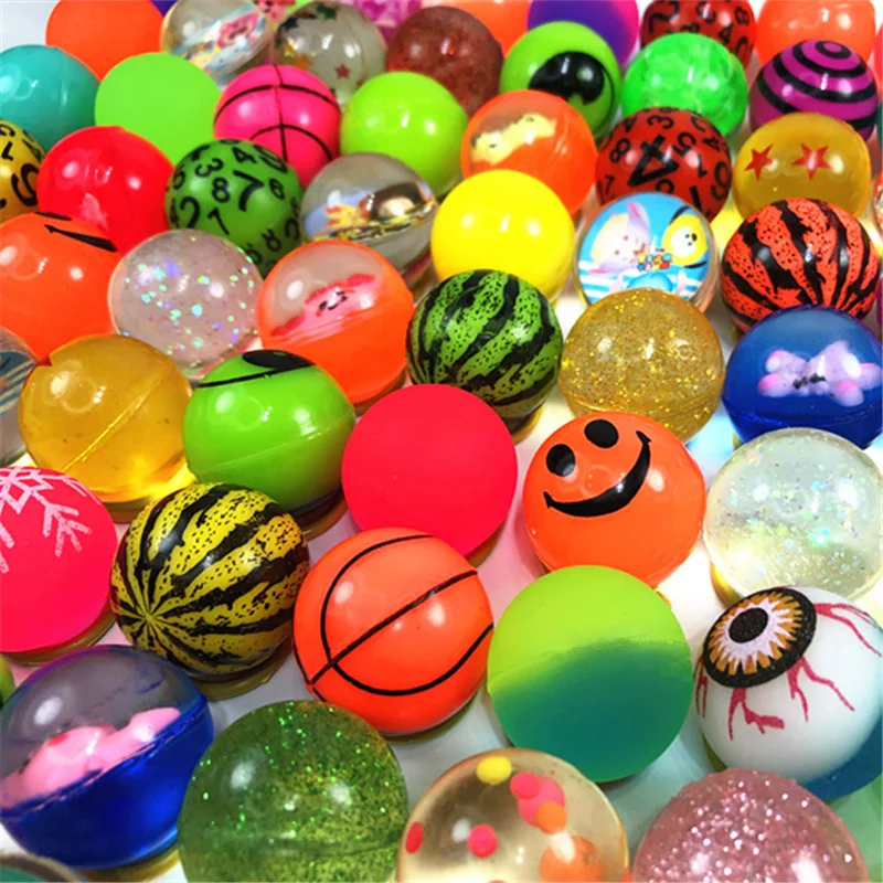 Diameter 25mm different designs Bouncing Ball children elastic rubber ball toy kids of bouncy toys 2.5cm diameter