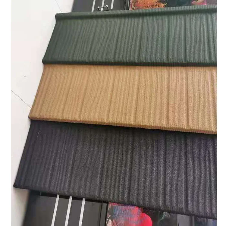 Colorful Stone Coated Metal Roof Tile Wooden Pattern Stone Coated Stone Coated Roofing Tile Metal
