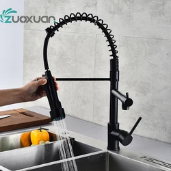 Zuoxuan Modern C Thermostatic Single Handle Pull Down Sprayer Kitchen Mixer Sink Kitchen Tap Faucets