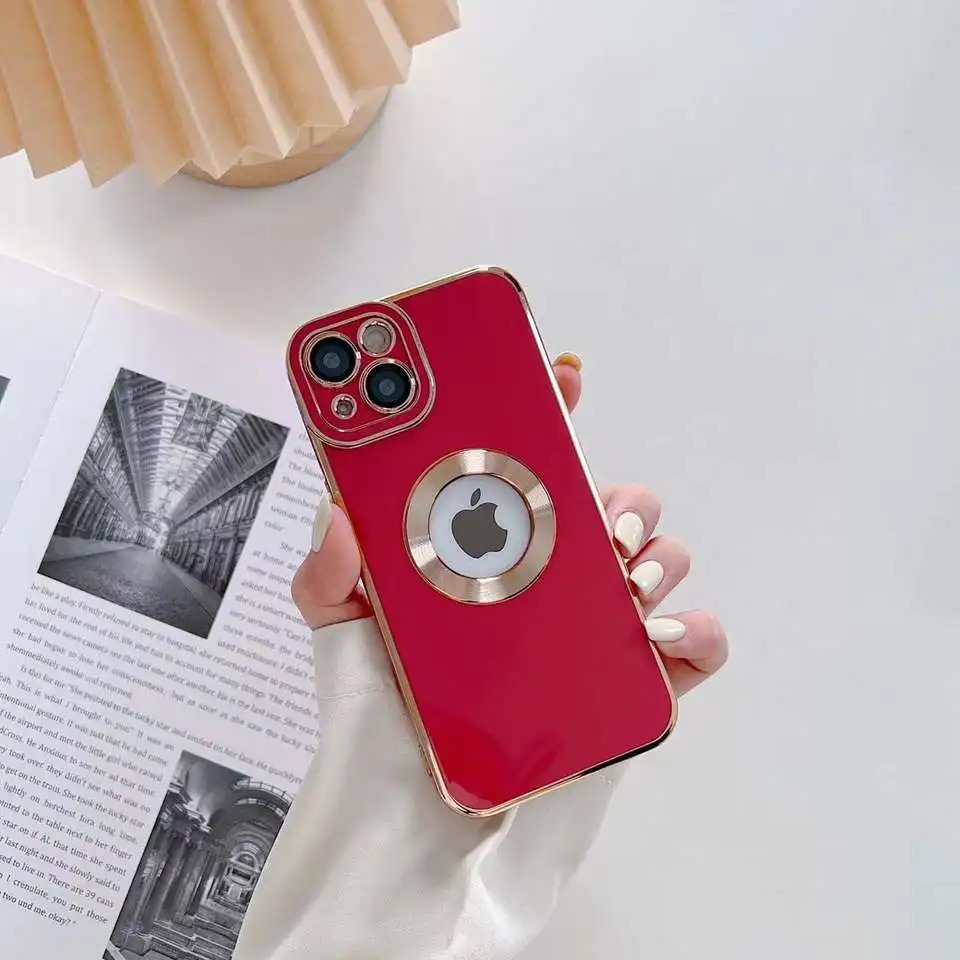 Luxury Soft Electroplated Phone Case for iPhone 14 Pro Max 13 12 11 XS X XR 7 8 Plus Hollow Out Silicone Cases Cover