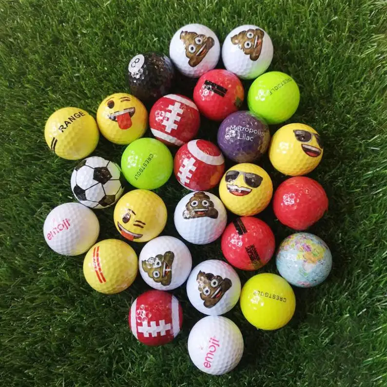 High quality 2 layers color pattern golf balls expression funny golf ball