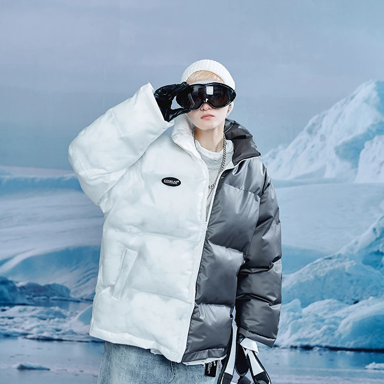 CONKLAB in Stock Puffer Outwear Black and White Stitching Casual Padded Jackets Women Men Winter Fashionable Coats
