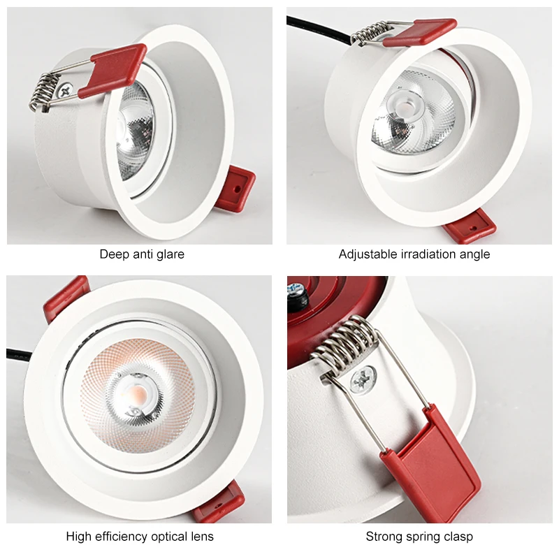 Anti glare narrow edge lamp LED embedded adjustable narrow frame deep anti glare spotlight